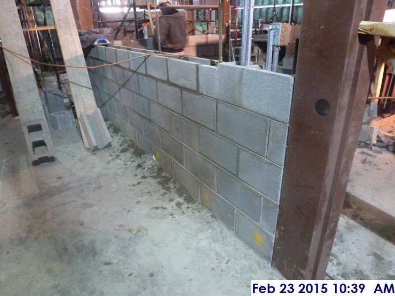 Laying out block at Intake Facing West